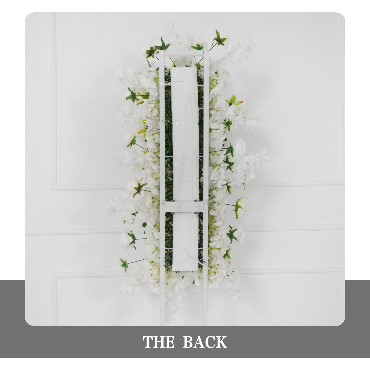 Uflower Artificial White Rose Flower Row Wedding KT Backdrop Decor